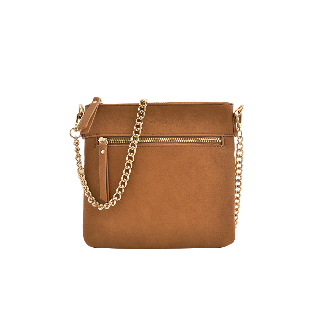 Sq Shoulder Bag With Chain Strap - Tan